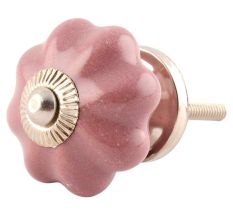  Solid Lavender Ceramic Melon Medium Knob